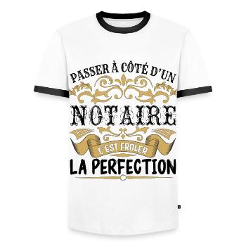 Notaire | le Meilleur cadeau Notaire - T-shirt contrasté Homme - blanc/noir - Devant - AI Model Female 172 light (172cm) & AI Model Male 178 dark (178cm)