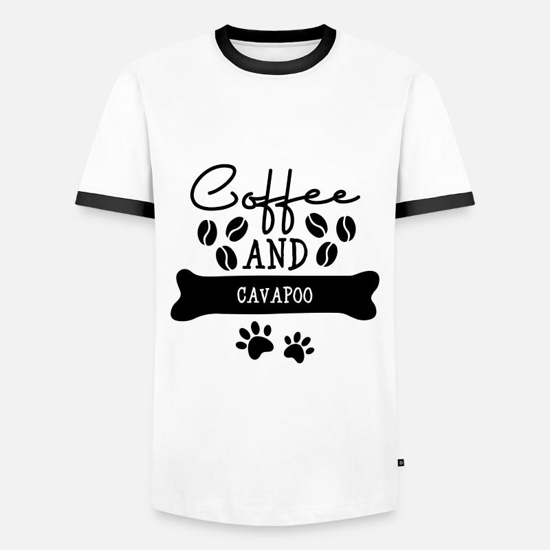 Coffee and cavapoo - Men's Ringer Shirt - white/black
