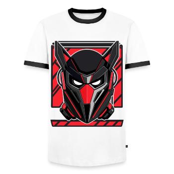 Robot maléfique - T-shirt contrasté Homme - blanc/noir - Devant - AI Model Female 172 light (172cm) & AI Model Male 178 dark (178cm)
