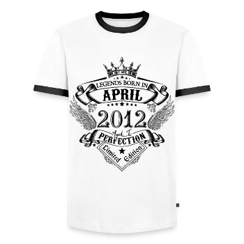 Anniversary April 2012 April Anniversary 2012 - Men's Ringer Shirt - white/black - Front - AI Model Female 172 light (172cm) & AI Model Male 178 dark (178cm)