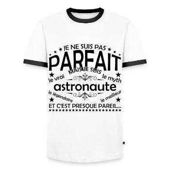 Astronaut Gift Astronaut The Real Astronaut - Men's Ringer Shirt - white/black - Front - AI Model Female 172 light (172cm) & AI Model Male 178 dark (178cm)
