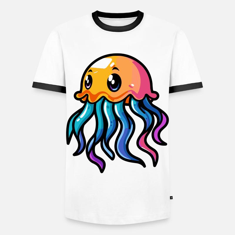 Jellyfish Comic - Men's Ringer Shirt - white/black