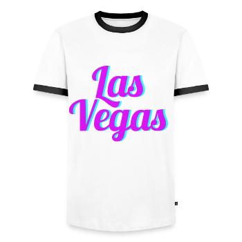 LAS VEGAS - T-shirt contrasté Homme - blanc/noir - Devant - AI Model Female 172 light (172cm) & AI Model Male 178 dark (178cm)