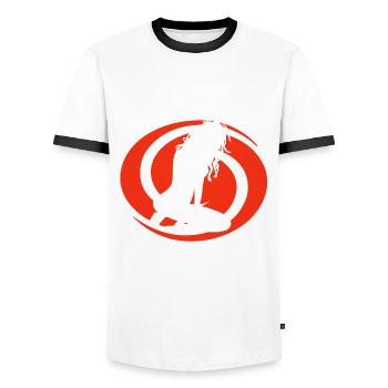 Twerk it - T-shirt contrasté Homme - blanc/noir - Devant - AI Model Female 172 light (172cm) & AI Model Male 178 dark (178cm)