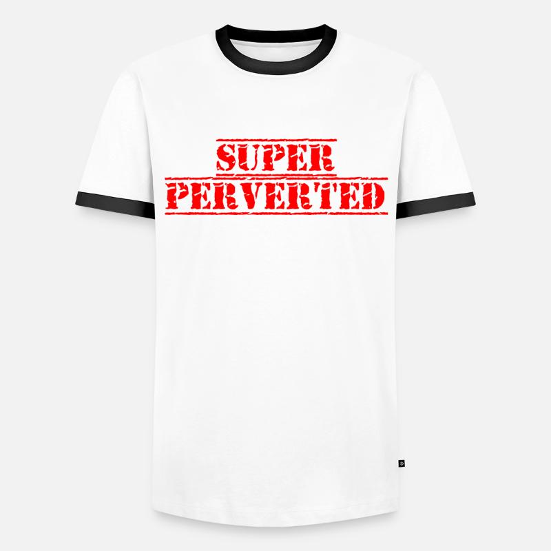 Super perverted - Men's Ringer Shirt - white/black