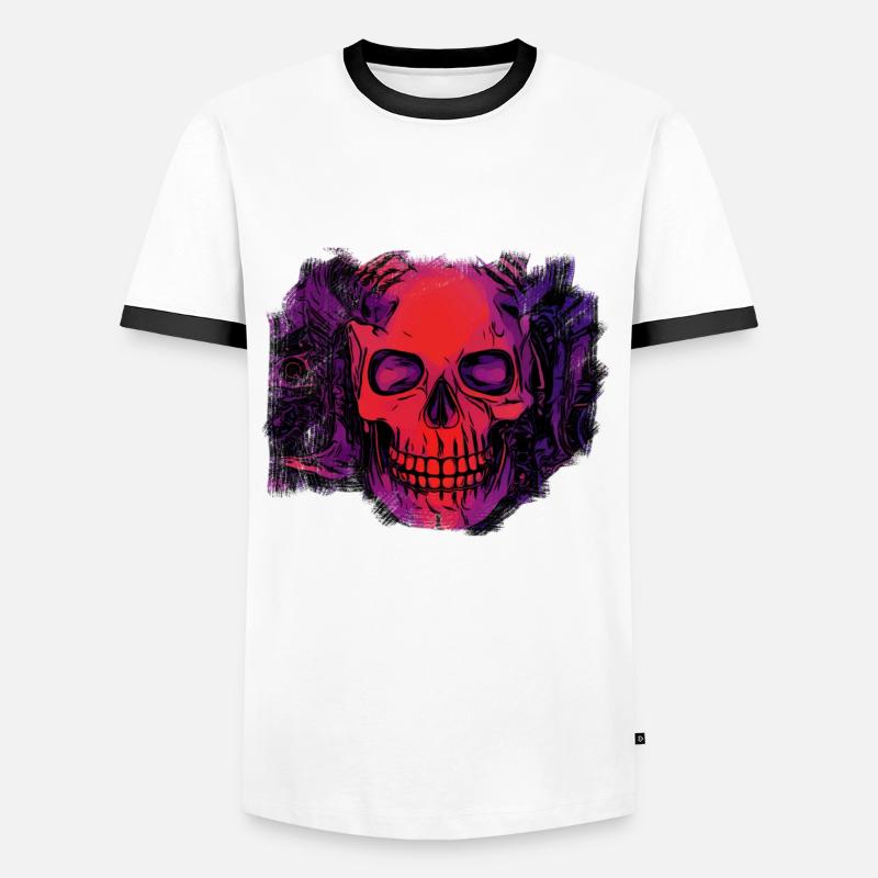 comic Dämonen schädel - Männer Kontrast-T-Shirt - Weiß/Schwarz