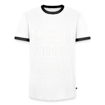 Legend 1983 Vintage Cadeau d’anniversaire - T-shirt contrasté Homme - blanc/noir - Devant - AI Model Female 172 light (172cm) & AI Model Male 178 dark (178cm)