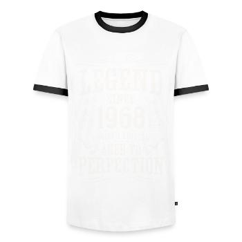 Legend 1968 Cadeau d’anniversaire vintage - T-shirt contrasté Homme - blanc/noir - Devant - AI Model Female 172 light (172cm) & AI Model Male 178 dark (178cm)