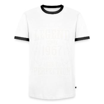 Legend 1967 Vintage Birthday Gift - Men's Ringer Shirt - white/black - Front - AI Model Female 172 light (172cm) & AI Model Male 178 dark (178cm)