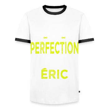 eric si tu veux la perfection à vélo cycliste - T-shirt contrasté Homme - blanc/noir - Devant - AI Model Female 172 light (172cm) & AI Model Male 178 dark (178cm)