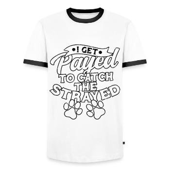 Sauvetage animal Bien-être animal Chien Chat Animal de compagnie Li - T-shirt contrasté Homme - blanc/noir - Devant - AI Model Female 172 light (172cm) & AI Model Male 178 dark (178cm)