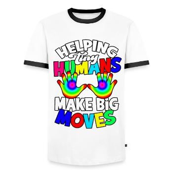 paediatrician medical doctor doctor profession children gesche - Men's Ringer Shirt - white/black - Front - AI Model Female 172 light (172cm) & AI Model Male 178 dark (178cm)