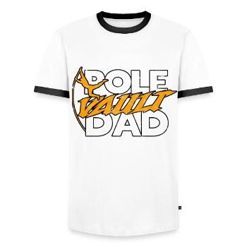Quart à la perche et saut à la perche - T-shirt contrasté Homme - blanc/noir - Devant - AI Model Female 172 light (172cm) & AI Model Male 178 dark (178cm)