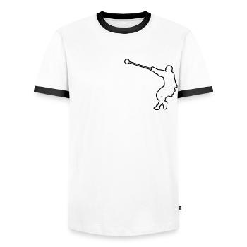 Hammer werfen Strecke und Feldgeschmack Wurf - Männer Kontrast-T-Shirt - Weiß/Schwarz - Vorne - AI Model Female 172 light (172cm) & AI Model Male 178 dark (178cm)