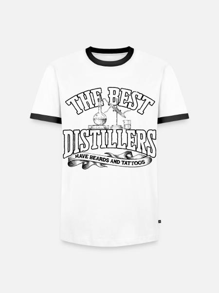 schnaps whiskey brennen schnapsbrenner geschenkide - Männer Kontrast-T-Shirt - Weiß/Schwarz
