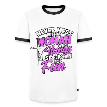pole dance geschenk tänzerin geschenkidee fitness - Männer Kontrast-T-Shirt - Weiß/Schwarz - Vorne - AI Model Female 172 light (172cm) & AI Model Male 178 dark (178cm)