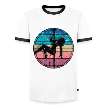 pole dance geschenk tänzerin geschenkidee fitness - Männer Kontrast-T-Shirt - Weiß/Schwarz - Vorne - AI Model Female 172 light (172cm) & AI Model Male 178 dark (178cm)