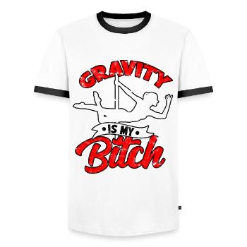 pole dance geschenk tänzerin geschenkidee fitness - Männer Kontrast-T-Shirt - Weiß/Schwarz - Vorne - AI Model Female 172 light (172cm) & AI Model Male 178 dark (178cm)