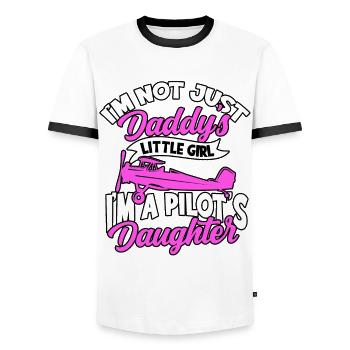 pilot flugzeug fliegen tochter geschenkidee gesche - Männer Kontrast-T-Shirt - Weiß/Schwarz - Vorne - AI Model Female 172 light (172cm) & AI Model Male 178 dark (178cm)