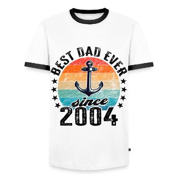 Meilleur père du monde depuis 2004 présentateur - T-shirt contrasté Homme - blanc/noir - Devant - AI Model Female 172 light (172cm) & AI Model Male 178 dark (178cm)
