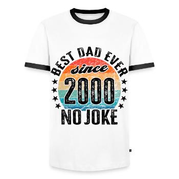 Bester Papa der Welt seit 2000 No Joke - Männer Kontrast-T-Shirt - Weiß/Schwarz - Vorne - AI Model Female 172 light (172cm) & AI Model Male 178 dark (178cm)