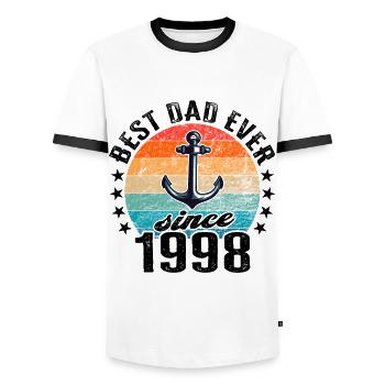 Meilleur père du monde depuis 1998 présentateur - T-shirt contrasté Homme - blanc/noir - Devant - AI Model Female 172 light (172cm) & AI Model Male 178 dark (178cm)