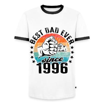 Bester Papa der Welt seit 1996 Vatertag - Männer Kontrast-T-Shirt - Weiß/Schwarz - Vorne - AI Model Female 172 light (172cm) & AI Model Male 178 dark (178cm)