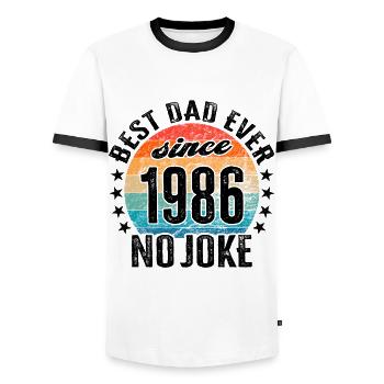 Bester Papa der Welt seit 1986 Vatertag - Männer Kontrast-T-Shirt - Weiß/Schwarz - Vorne - AI Model Female 172 light (172cm) & AI Model Male 178 dark (178cm)