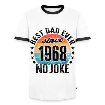 Bester Papa der Welt seit 1968 Vatertag Geburtstag - Männer Kontrast-T-Shirt - Weiß/Schwarz - Vorne - AI Model Female 172 light (172cm) & AI Model Male 178 dark (178cm)