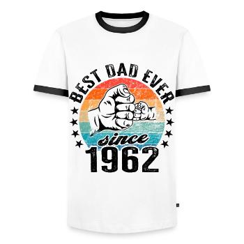 Bester Papa der Welt seit 1962 Vatertag - Männer Kontrast-T-Shirt - Weiß/Schwarz - Vorne - AI Model Female 172 light (172cm) & AI Model Male 178 dark (178cm)