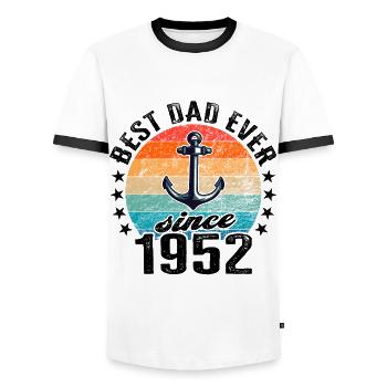 Bester Papa der Welt seit 1952 Vatertag - Männer Kontrast-T-Shirt - Weiß/Schwarz - Vorne - AI Model Female 172 light (172cm) & AI Model Male 178 dark (178cm)
