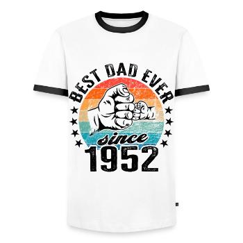 Bester Papa der Welt seit 1952 Vatertag - Männer Kontrast-T-Shirt - Weiß/Schwarz - Vorne - AI Model Female 172 light (172cm) & AI Model Male 178 dark (178cm)