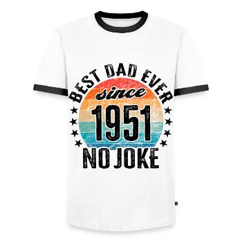 Bester Papa der Welt seit 1951 Vatertag - Männer Kontrast-T-Shirt - Weiß/Schwarz - Vorne - AI Model Female 172 light (172cm) & AI Model Male 178 dark (178cm)