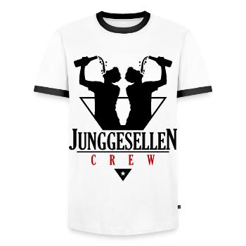 Bachelor Crew Jga Boire - T-shirt contrasté Homme - blanc/noir - Devant - AI Model Female 172 light (172cm) & AI Model Male 178 dark (178cm)