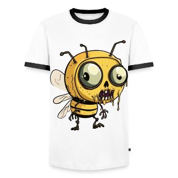Biene Halloween Comic Lustig - Männer Kontrast-T-Shirt - Weiß/Schwarz - Vorne - AI Model Female 172 light (172cm) & AI Model Male 178 dark (178cm)