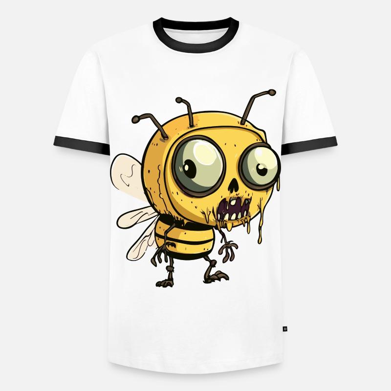 Bee Halloween Comic Funny - Men's Ringer Shirt - white/black