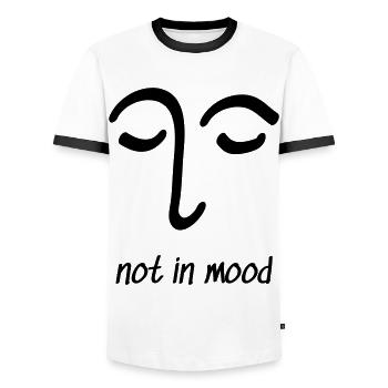 Face Not in Mood Drawing Eye Gift - Men's Ringer Shirt - white/black - Front - AI Model Female 172 light (172cm) & AI Model Male 178 dark (178cm)