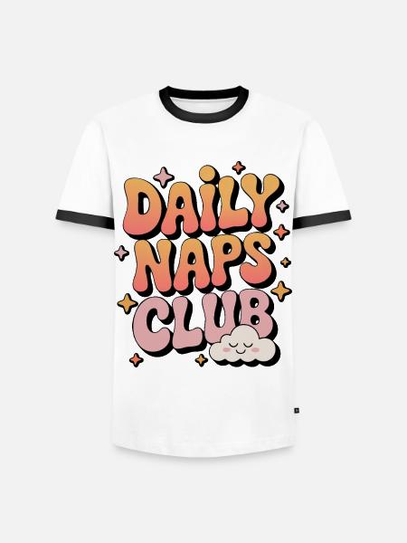 Sieste et sieste - T-shirt contrasté Homme - blanc/noir