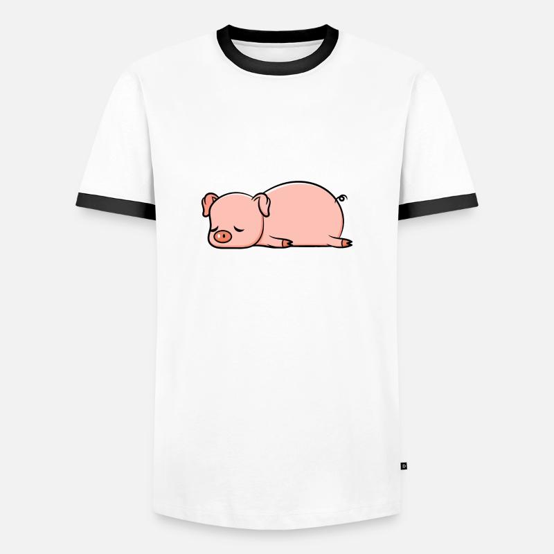 Schweinefleisch müde Süßes und süßes Geschenk. - Männer Kontrast-T-Shirt - Weiß/Schwarz