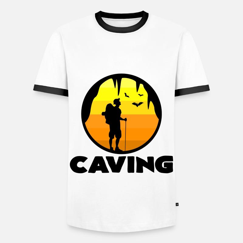 Caving - Men's Ringer Shirt - white/black