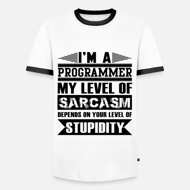 programmer - Men's Ringer Shirt - white/black