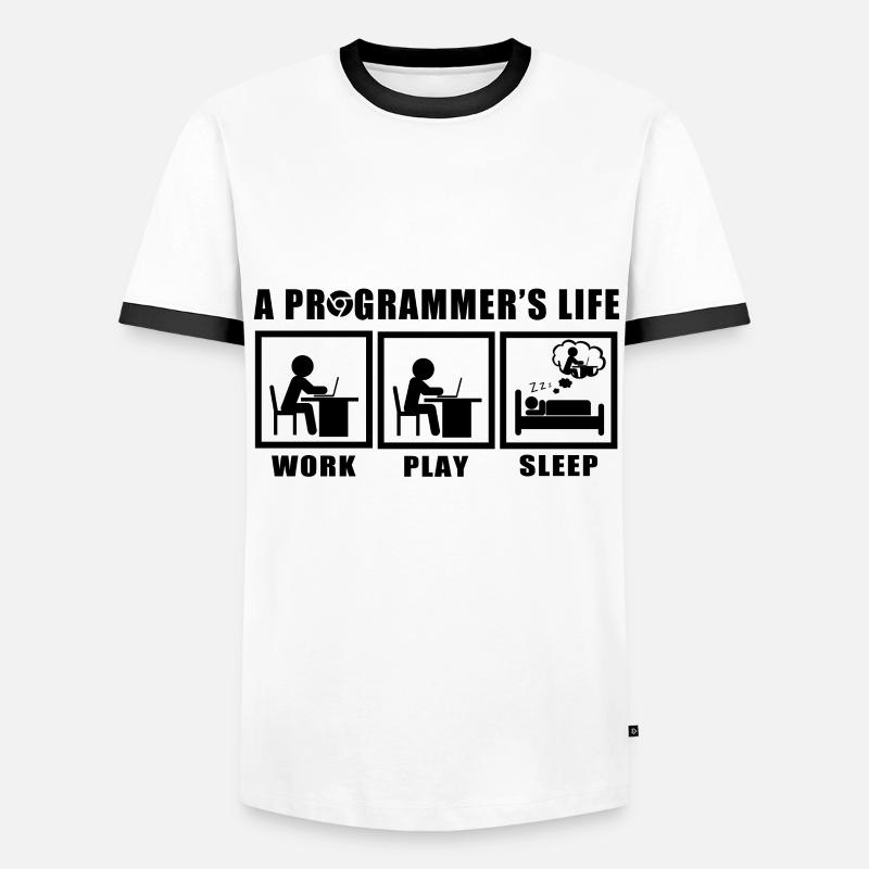 programmeur - T-shirt contrasté Homme - blanc/noir