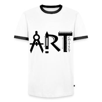 architect - Men's Ringer Shirt - white/black - Front - AI Model Female 172 light (172cm) & AI Model Male 178 dark (178cm)