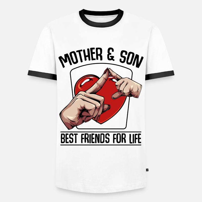 Mutter und Sohn - Männer Kontrast-T-Shirt - Weiß/Schwarz