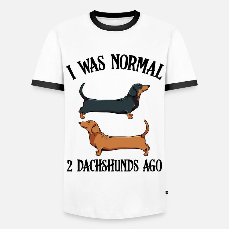 Dackel - Männer Kontrast-T-Shirt - Weiß/Schwarz