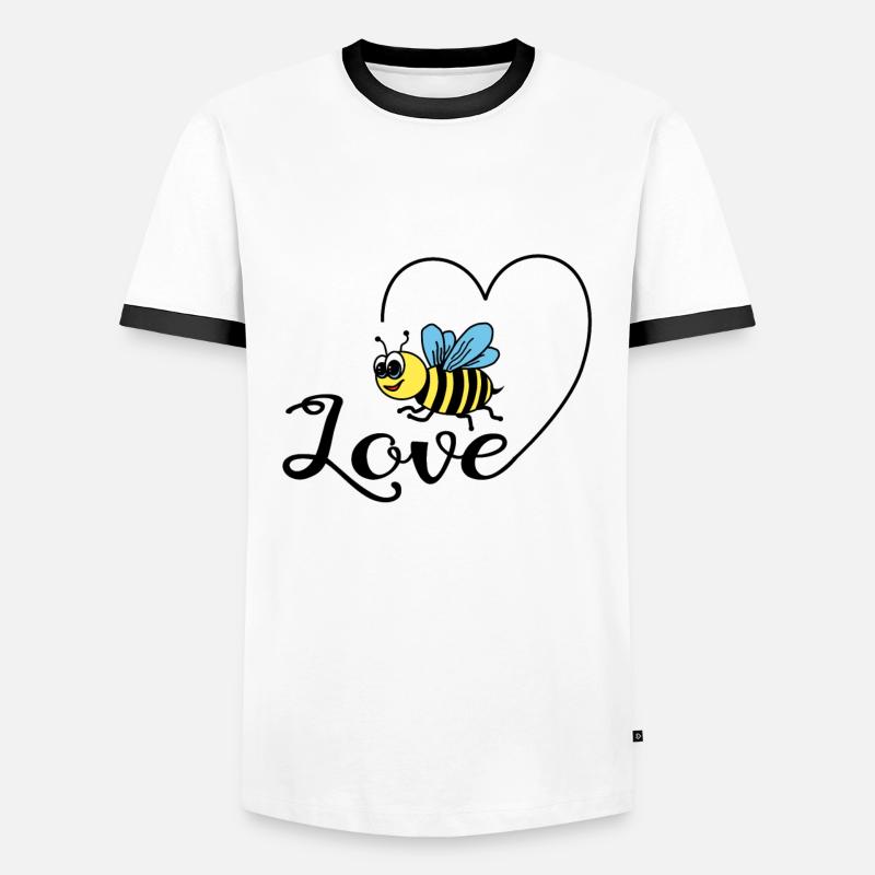 bee - Men's Ringer Shirt - white/black