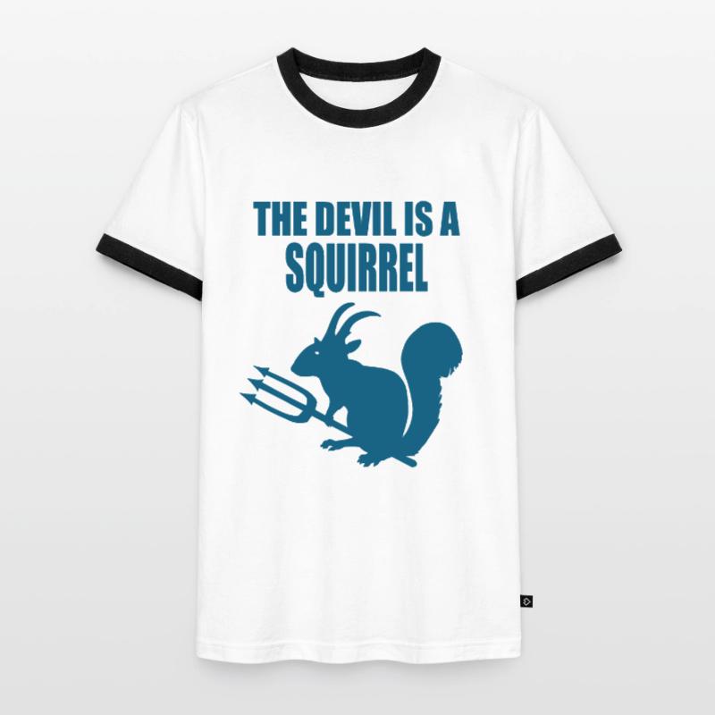 The devil is a squirrel, Devil Squirrel Men's Ringer Shirt