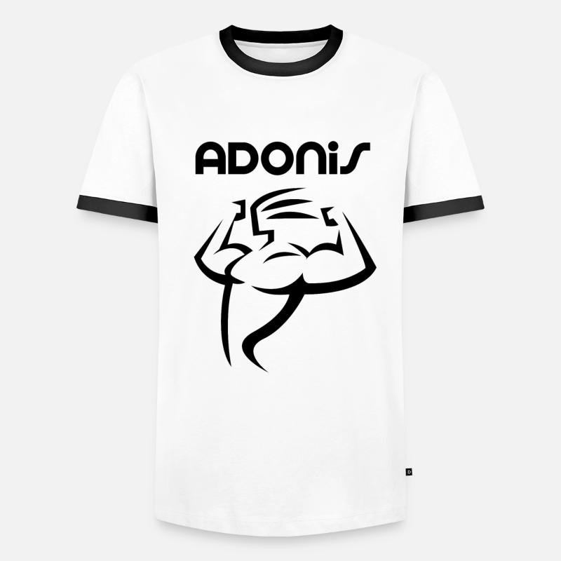 Adonis - Männer Kontrast-T-Shirt - Weiß/Schwarz