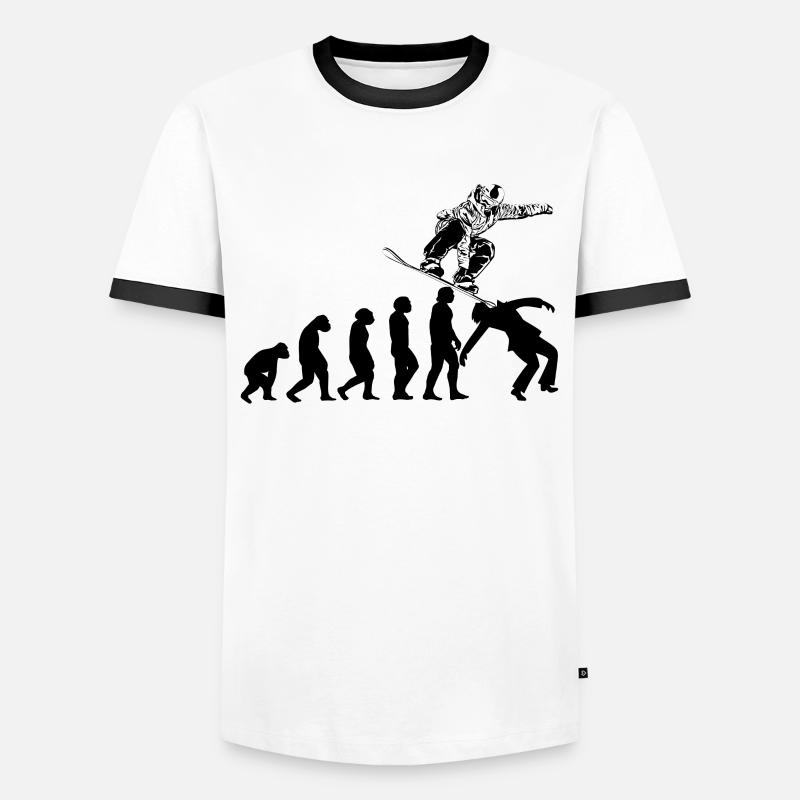 Snowboarding Snowboarders Evolution Snowboard - Men's Ringer Shirt - white/black