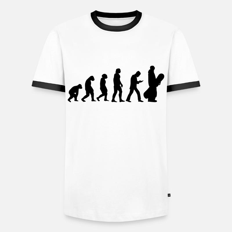 Snowboarding Snowboarders Evolution Snowboard - Men's Ringer Shirt - white/black